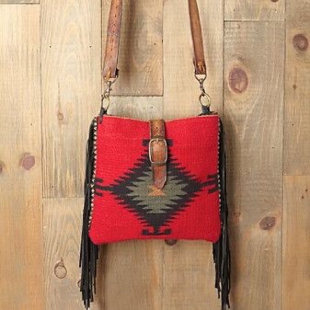 McFadden Fringe Tapestry Leather Crossbody